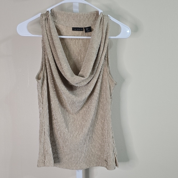 Tahari Elegant Tan Sleeveless Top Ladies SZ S - Picture 1 of 3